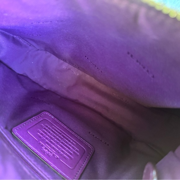 Coach Purple Leather Shoulder Bag - Picture 11 of 13